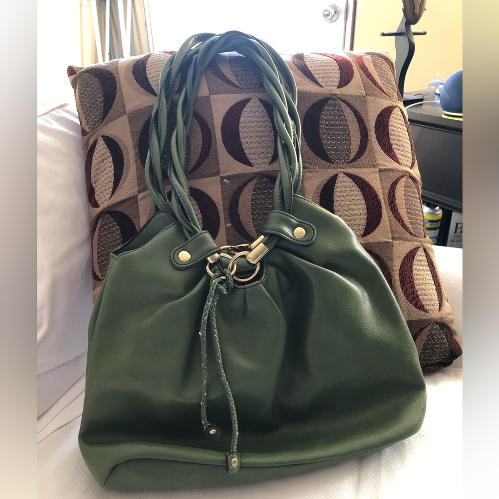 Green Leather Relic Hobo Bag